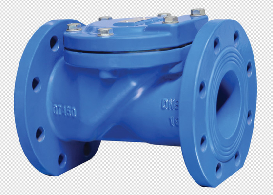 Grey Ductile Iron Flanged Swing Check Valve 1.0/1.6mpa Rubber Wedge